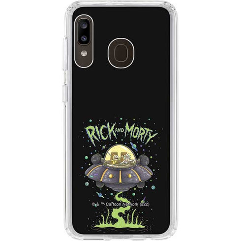 Adult Swim Rick and Morty Spaceship Galaxy A20 Clear Case